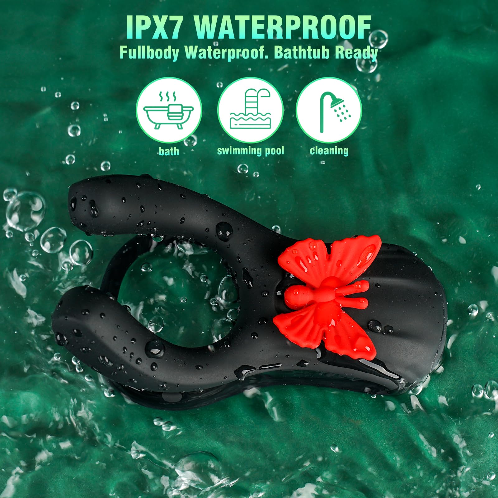 Quzar 3-in-1 Vibrating Cock Ring with Clitoral Stimulator - 3 Motors & 10 Vibration Modes for Couples Pleasure | Enhance Intimacy in Bedroom, Spice Up Date Nights & Improve Couples Bonding