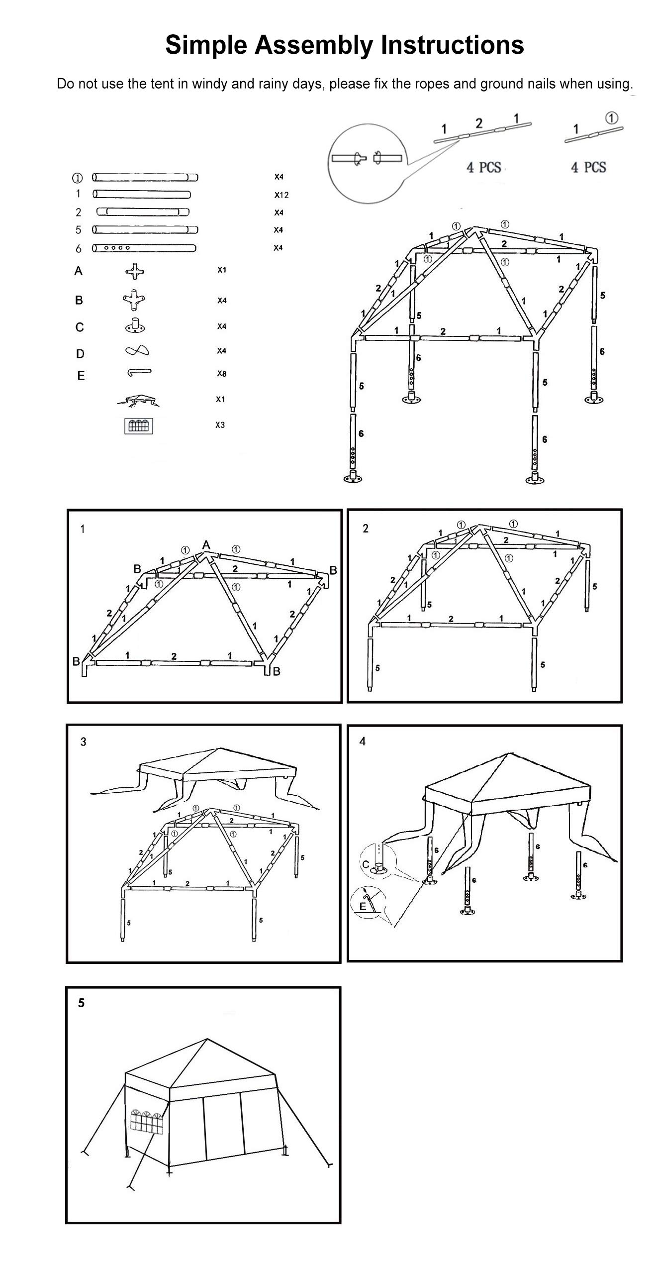 10'x10' Waterproof Outdoor Gazebo Canopy Tent with Removable Side Walls & Spiral Tubes - Perfect for Weddings, Parties, Camping, Market Stalls & Commercial Events