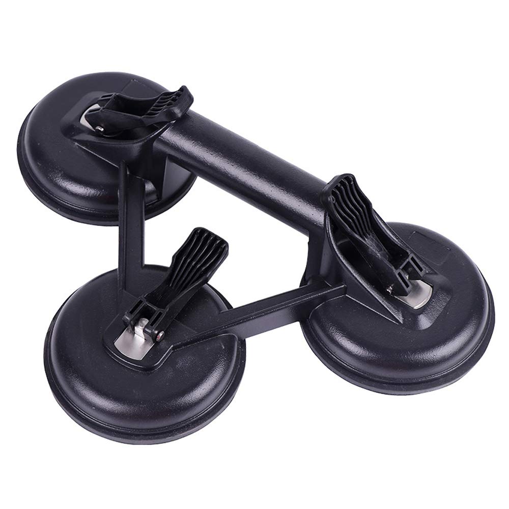 TOPCHANCES Heavy Duty Glass Suction Cup - 3 Rubber Vacuum Plate Lifters for Moving Glass, Mirrors, Granite & Laminate Floors - Black | Perfect for Home Renovation, Construction & DIY Projects