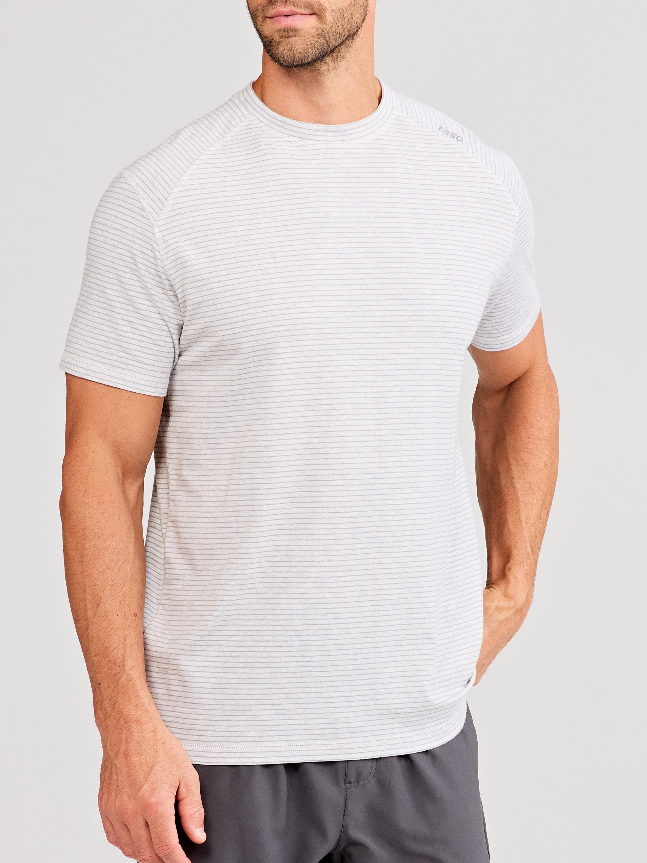 Carrollton Fitness T-Shirt - Mini Stripe Workout Top for Women & Men | Gym, Running, Yoga & Casual Wear