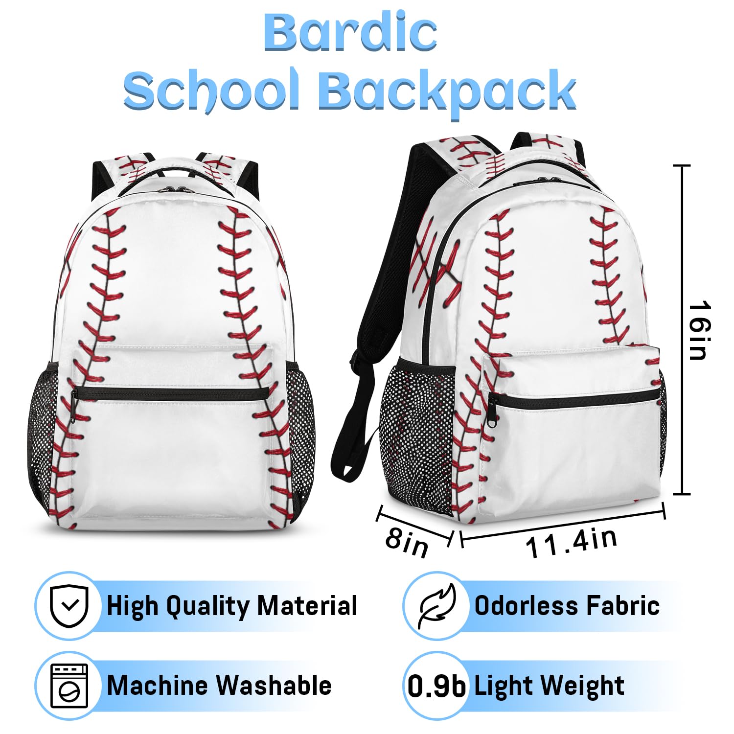 **Baseball Backpack for Women & Men - Durable School Bookbag for Kids, Girls & Boys - Laptop Computer Bag for Travel, Work & Casual Use - Perfect for School, Sports & Everyday Carry**