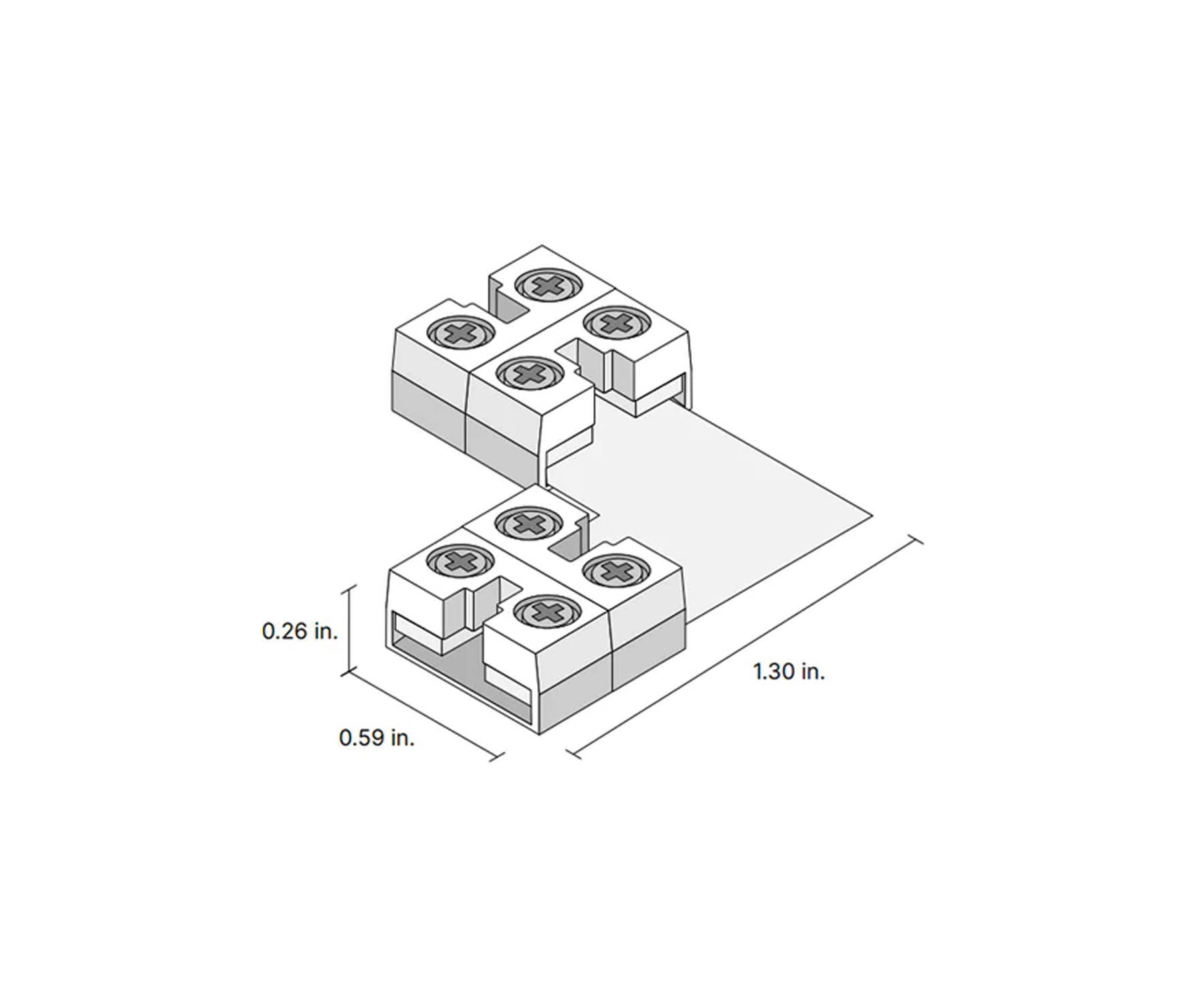 12mm 90 Degree Tape to Tape Terminal Block Connector for Valent X Strip Lights - Perfect for LED Lighting, DIY Projects, and Home Decoration
