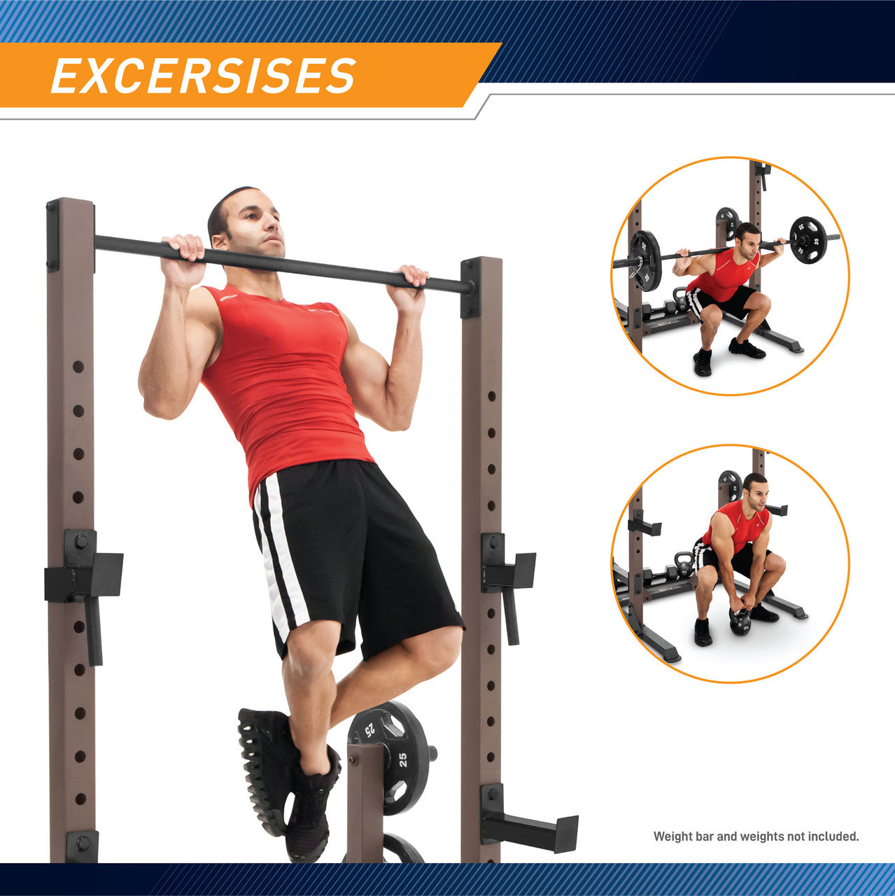 SteelBody STB 98010 Full Power Rack Utility Trainer - Heavy Duty Home Gym Equipment for Strength Training & Weightlifting | Perfect for Home Workouts & CrossFit Training