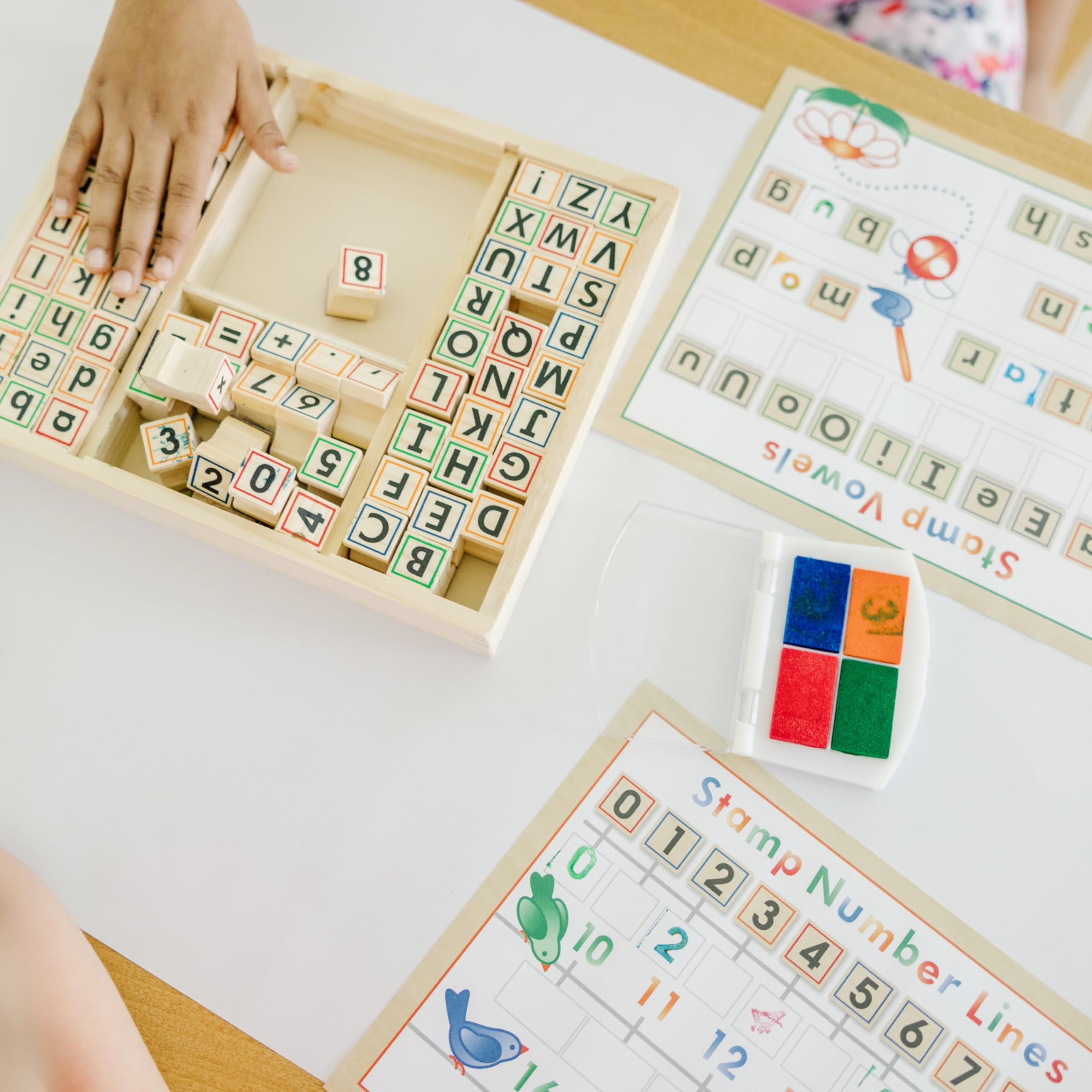 Melissa & Doug Wooden ABC 123 Stamp Set for Kids - Arts & Crafts Learning Fun