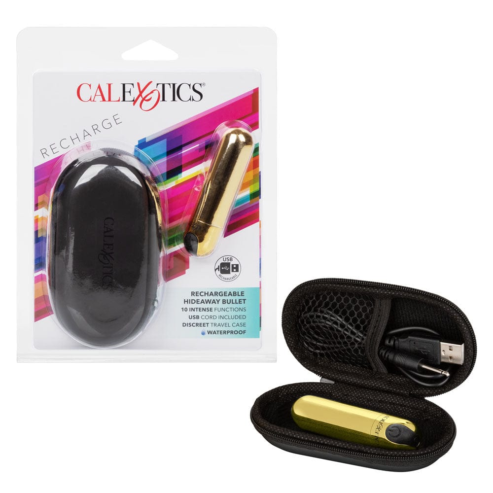 Rechargeable Hideaway Bullet Vibrator in Gold - Powerful & Discreet Personal Massager for Women - Perfect for Solo Play, Couples & Travel