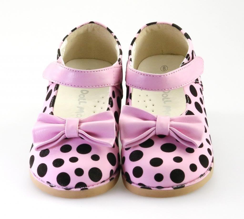 **The Doll Maker Girls' Polka Dot Mary Jane Shoes - Stylish & Comfortable Flats for School, Parties & Dress-Up**