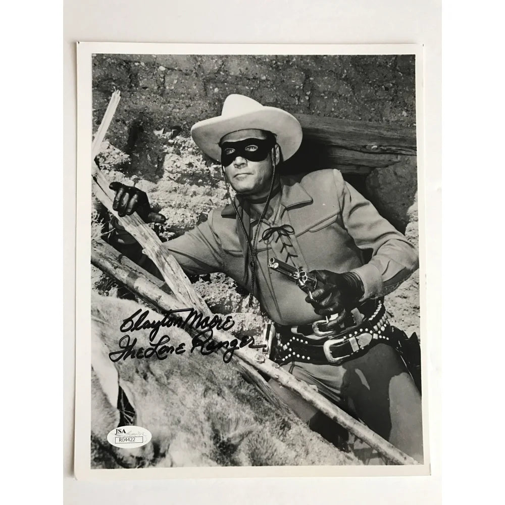 Authentic Clayton Moore Signed 8x10 Photo with JSA COA - The Lone Ranger Autograph | Perfect for Western Memorabilia Collections & Fan Displays