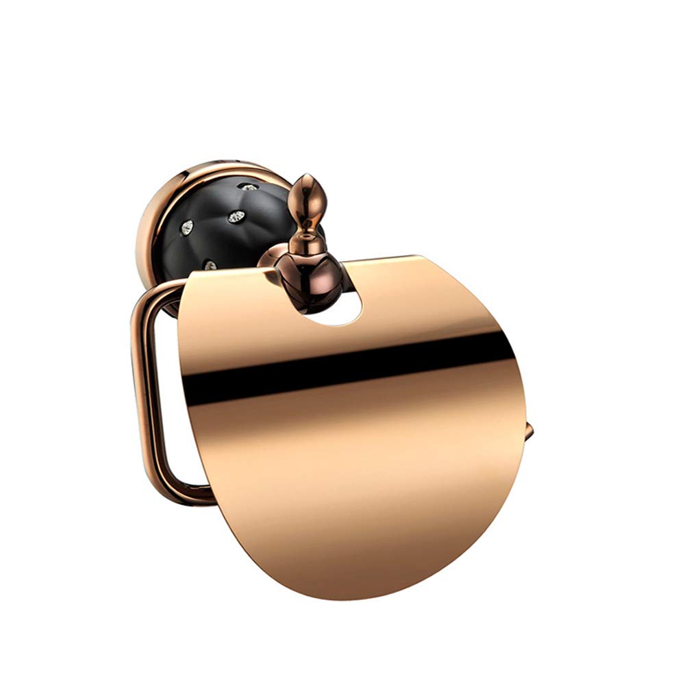 Luxury Rose Gold Zinc Alloy Wall Mounted Toilet Paper Holder - Elegant Bathroom & Hotel Accessory for Bedroom, Bathroom, and Powder Room Decor