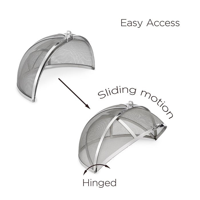 30 Large Stainless Steel Spark Screens with Lifter - Fire Pit Accessories for Camping, Backyard & Outdoor Fireplace Safety (Durable & Rustproof)