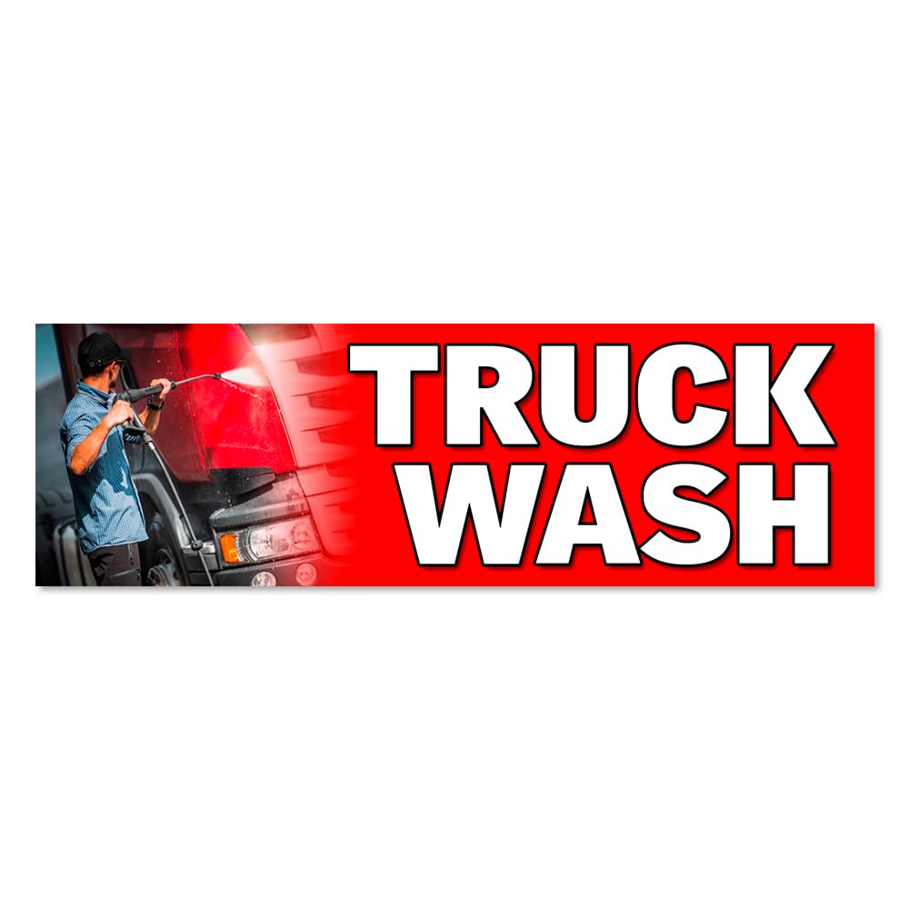 8ft x 2.5ft Heavy Duty Truck Wash Vinyl Banner - Durable Outdoor Advertising Sign for Car Wash Businesses, Truck Stops & Fleet Cleaning Stations