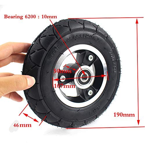 200x50 (8x2) Solid Filled Mobility Scooter Wheelchair Tire - Compatible with Razor E100 E125 E200 & Vapo Electric Scooters - Durable Replacement Tire for Indoor/Outdoor Use