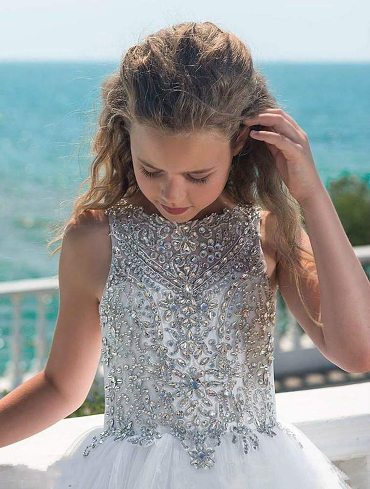 Honeydress Girls Tulle Flower Girl Dress A-Line Net Princess Pageant Gown for Weddings, Parties & Special Occasions