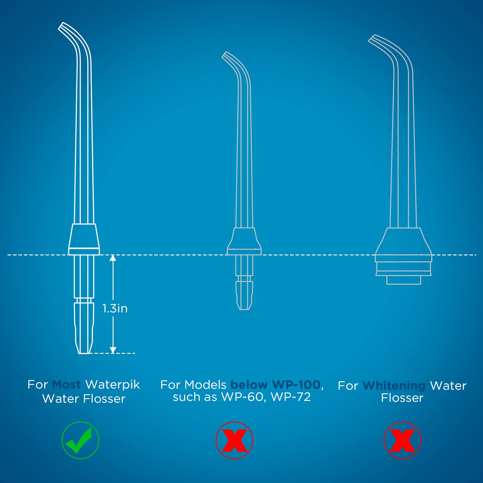 Waterpik Replacement Heads & Water Flosser Picks - 6 Classic Jet Tips for Optimal Oral Hygiene at Home