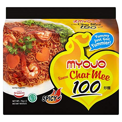 Myojo Instant Noodles Variety Pack - Char Mee 100 Spicy (75g x 5) & 6 Packs | Quick & Delicious Asian Noodles for Lunch, Dinner or Snack | Perfect for Office, Dorm & Camping Meals