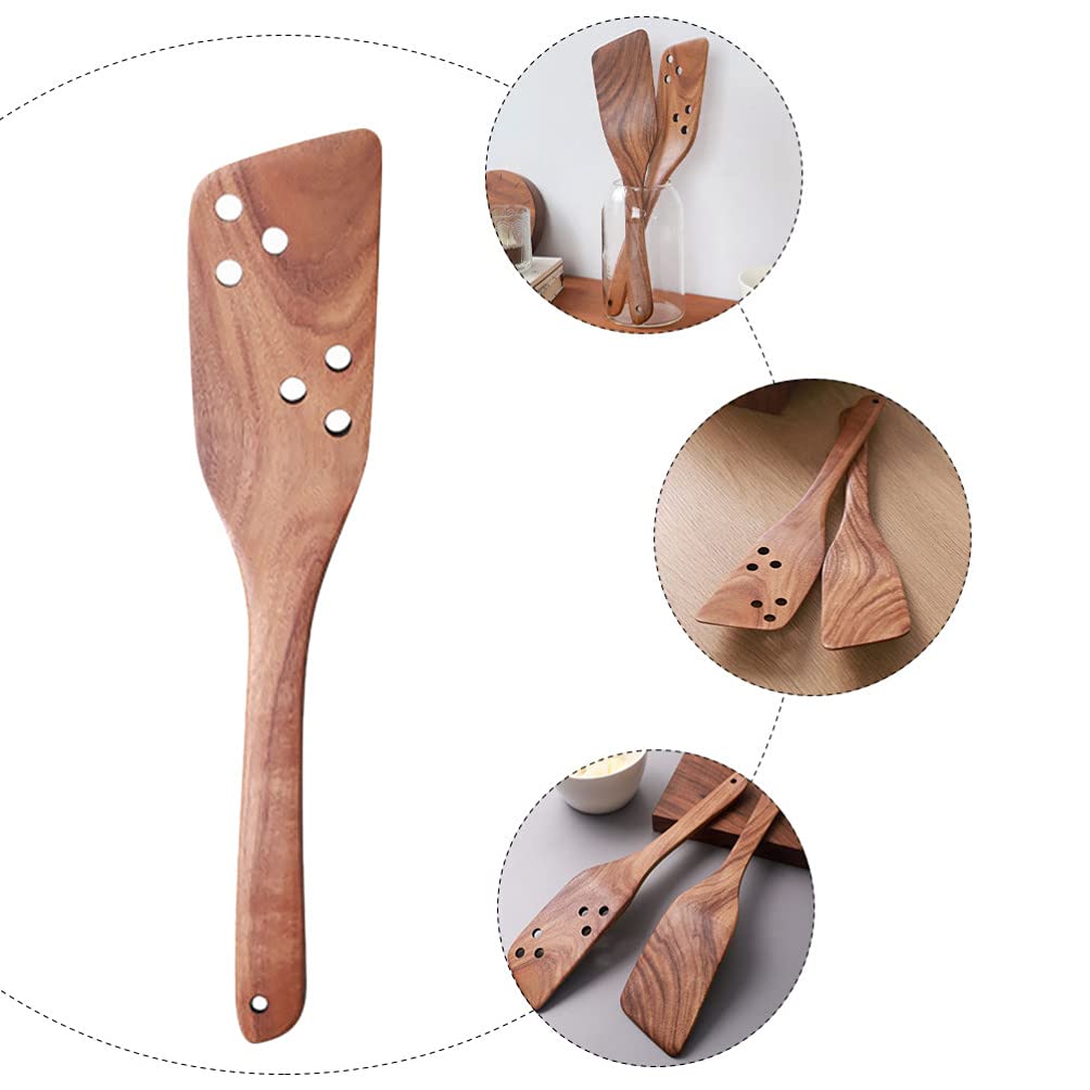 1pc Long Handle Wooden Spatula - Heat-Resistant & Anti-Scald Kitchen Utensil for Cooking, Baking & Frying - Perfect for Non-Stick Pans, Stirring Sauces & Flipping Pancakes