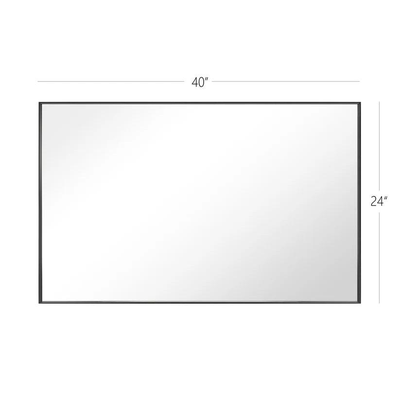 Sleek Modern Black Aluminum Framed Wall Mirror - Full Length Floor Mirror for Bedroom, Living Room & Entryway Decor