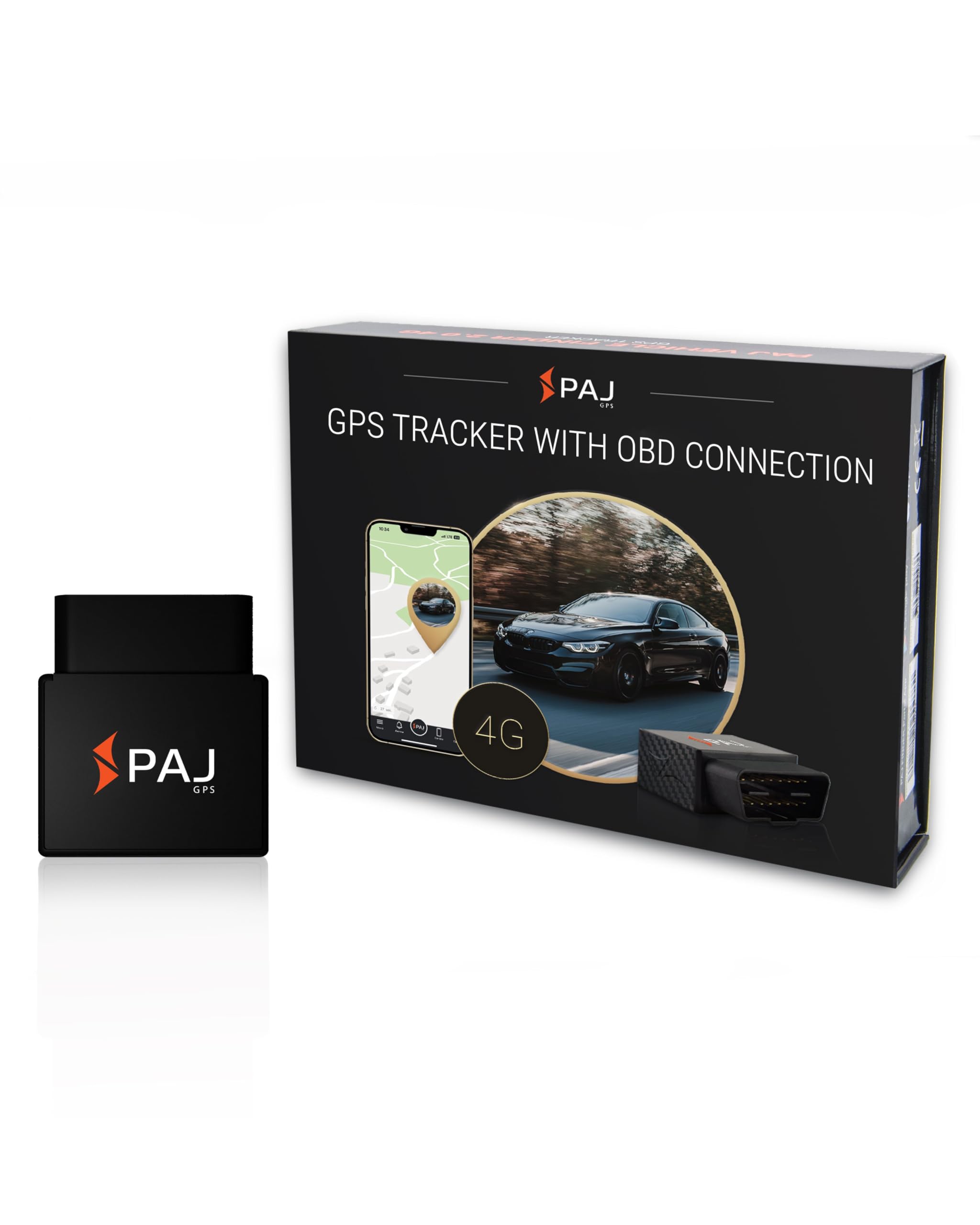 PAJ GPS OBD II Tracker - 4G LTE Real-Time Vehicle Tracking Device for Cars & Trucks with Speed Monitoring & Geo-Fence Alerts | OBD2 Plug Power | Perfect for Fleet Management, Teen Driver Safety & Anti-Theft Protection