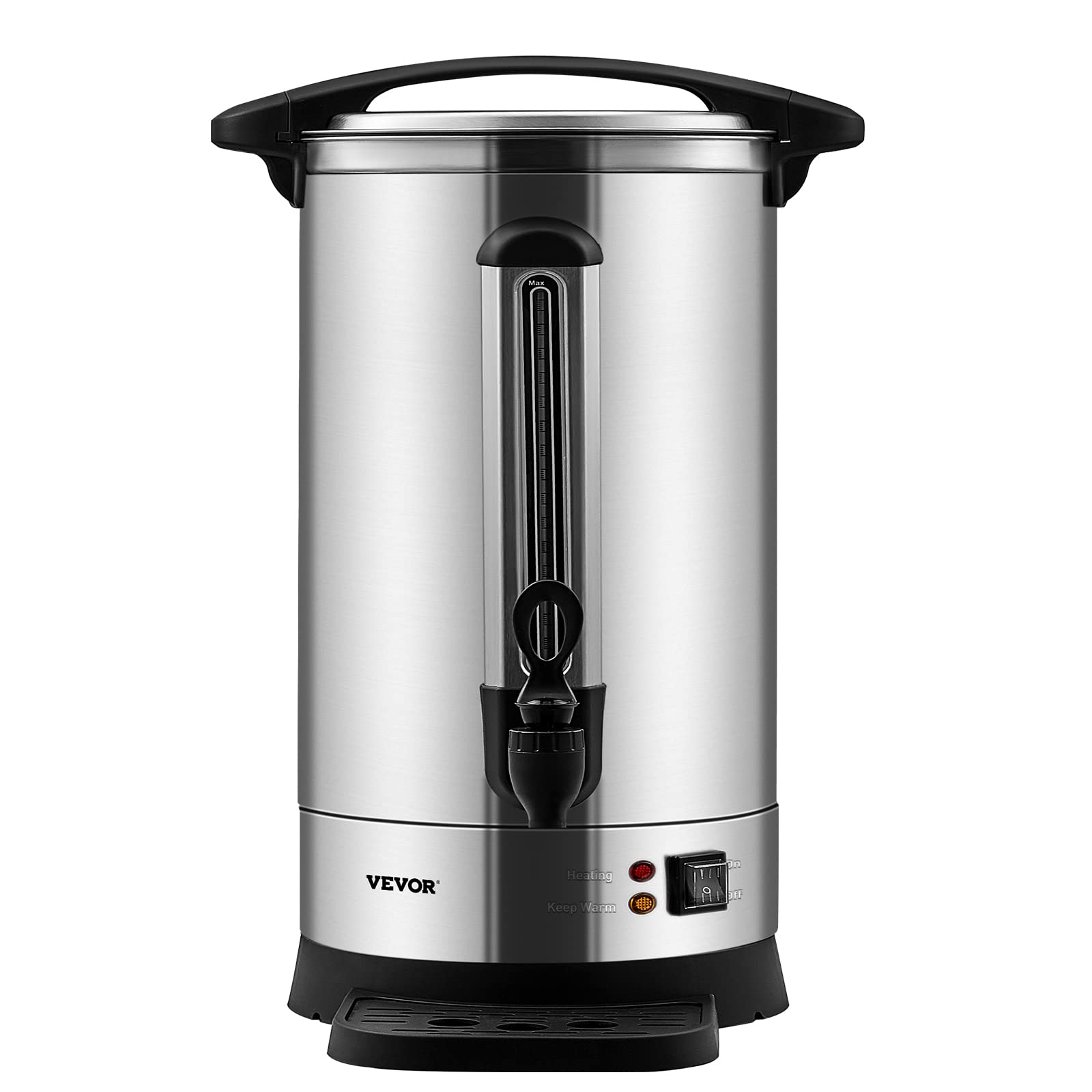 VEVOR 65-Cup (9.75L) Commercial Coffee Urn with Level Window - 1500W Large Capacity Coffee Maker for Events, Catering & Offices - Perfect for Weddings, Parties & Restaurants