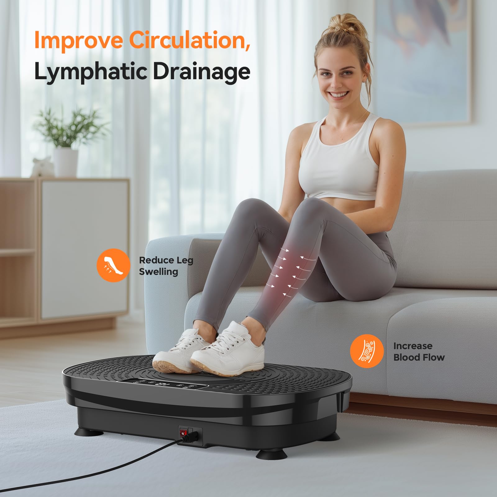 FEIERDUN Vibration Plate Exercise Machine for Weight Loss & Toning - Whole Body Vibration Platform with Resistance Bands & Remote Control - Home Gym Workout Equipment for Fitness & Recovery