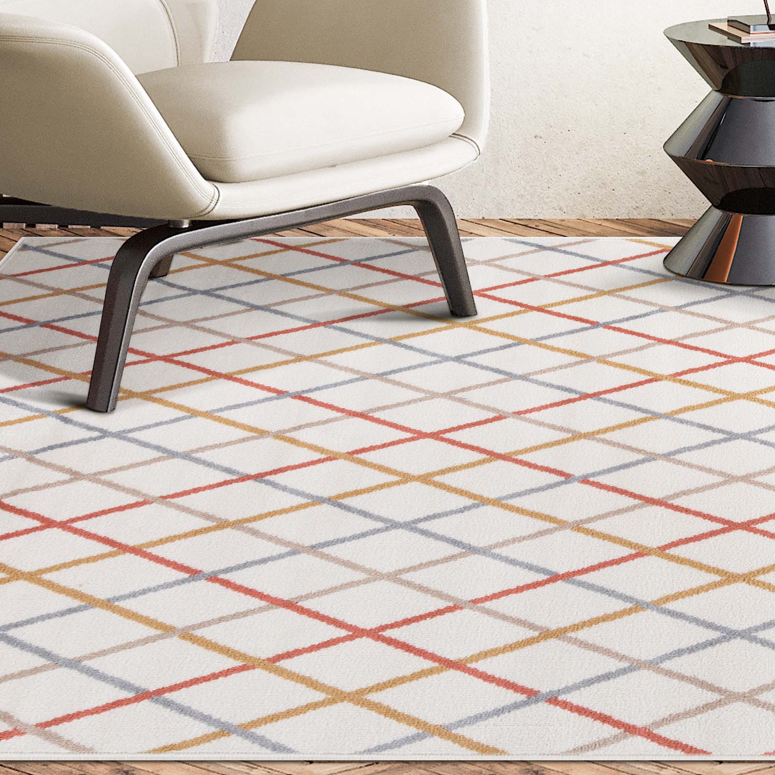 Ellis Diamond Trellis Modern Indoor Area Rug - Soft Non-Slip Living Room Carpet for Bedroom, Nursery & Home Decor - Perfect for Cozy Spaces & High Traffic Areas