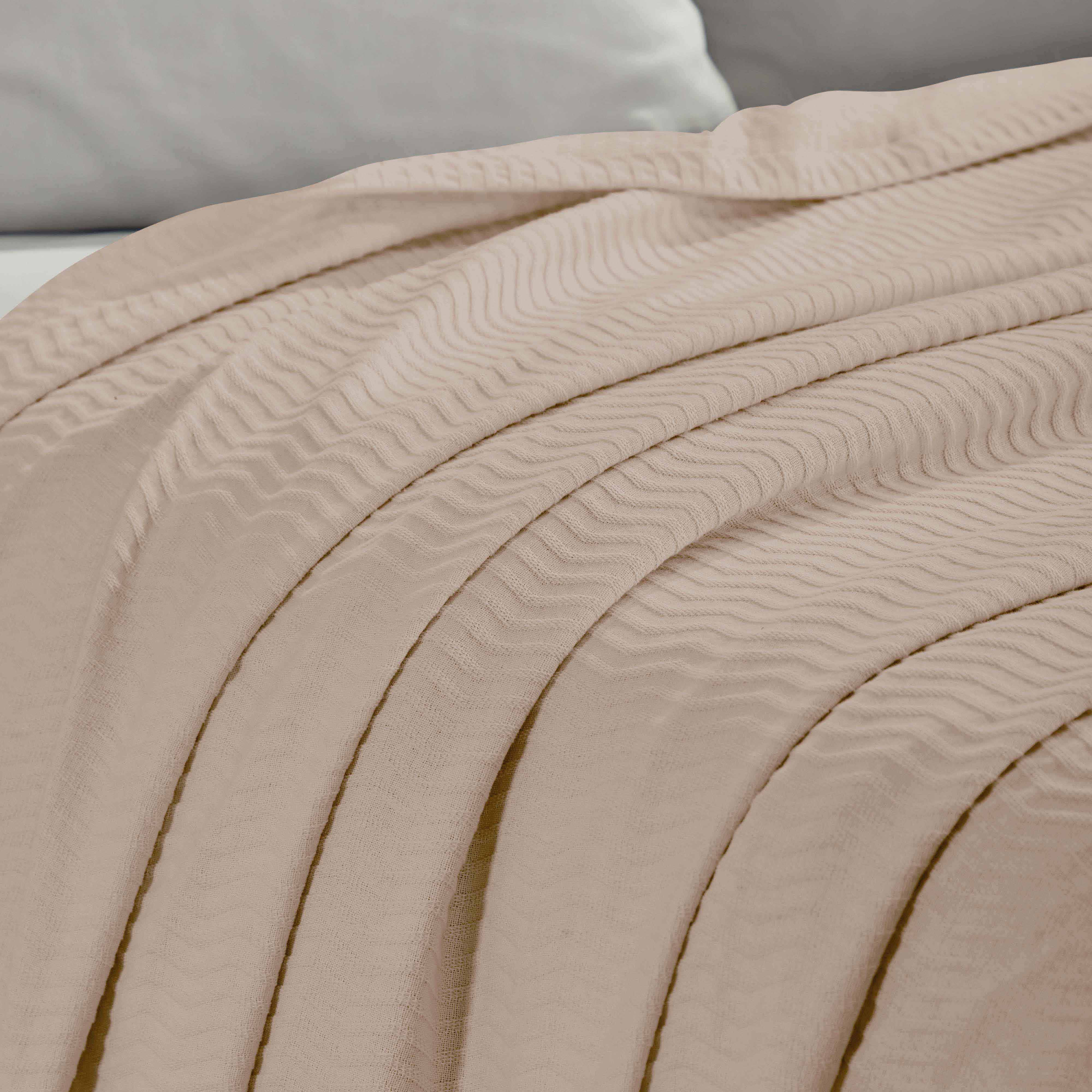 Jena Cotton Textured Chevron Lightweight Woven Blanket - Soft & Breathable Throw for Sofa, Bed & Outdoor Use - Cozy Home Decor & Picnic Essential