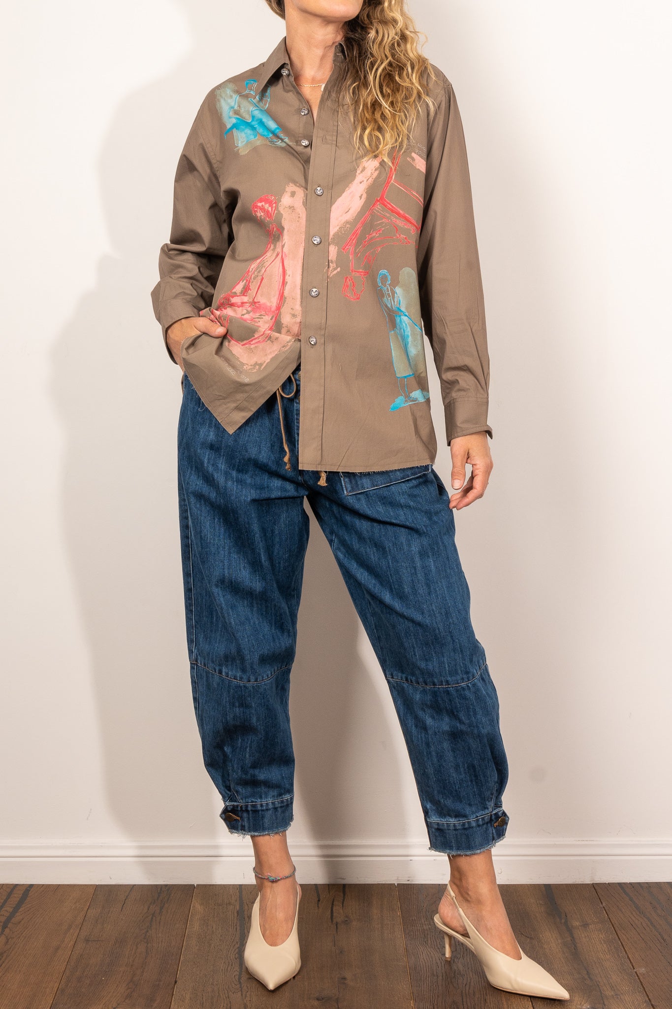 Maud Alice Dainty Reading Shirt - Elegant Floral Print Cotton Blouse for Women | Perfect for Book Clubs, Coffee Dates & Casual Outings