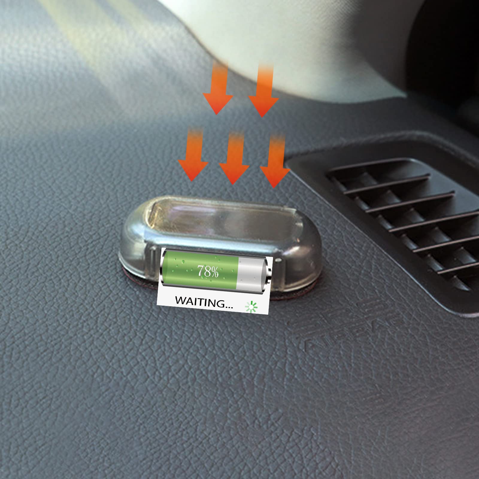 Solar Car Alarm Light - Anti-Theft LED Flashing Dummy Security Light with USB Charger (2pcs Red) for Vehicle Protection
