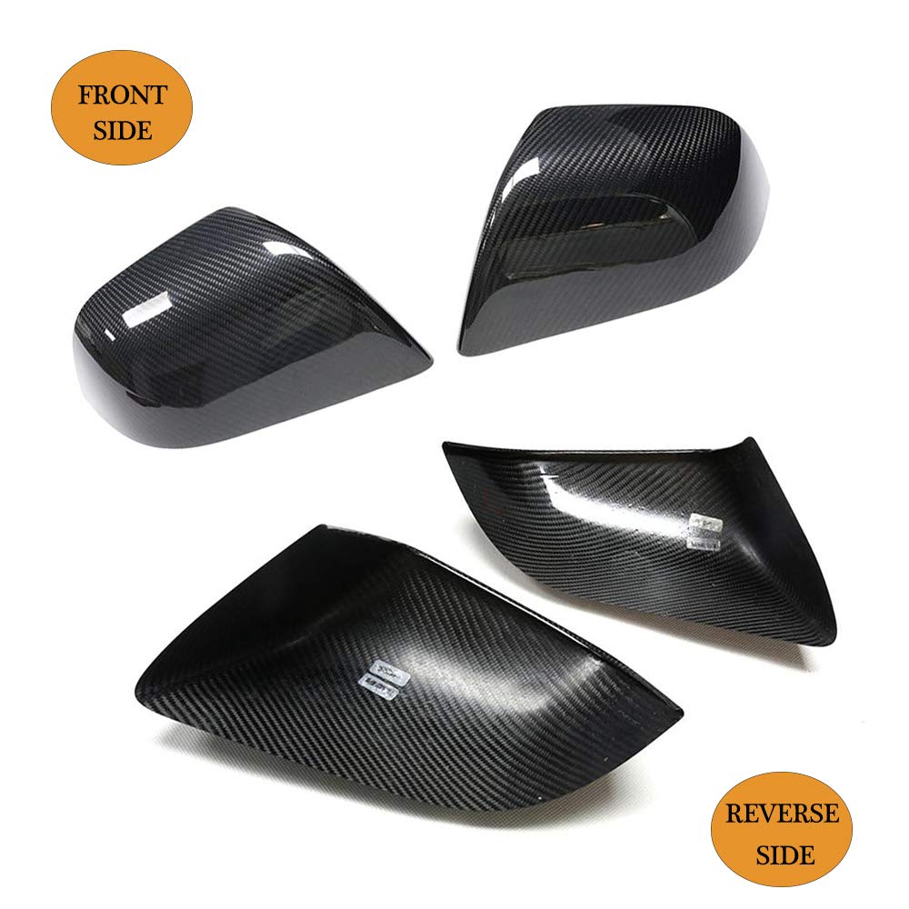 Premium Dry Carbon Fiber Mirror Caps for Tesla Model 3 (2017-2023) - OEM Style Side Rearview Mirror Covers - Lightweight & Durable Car Exterior Upgrade - Perfect for Street Racing & Show Car Enhancement