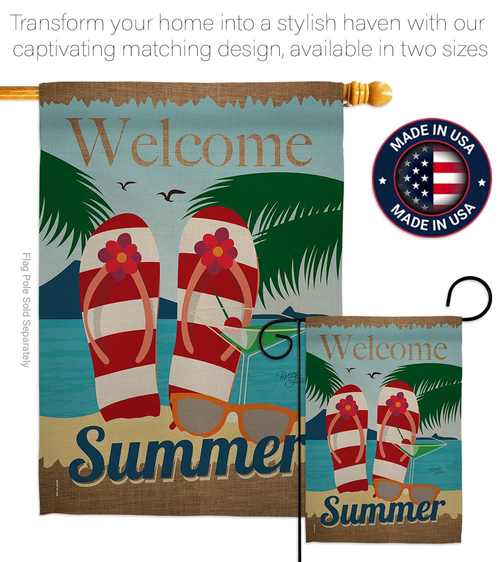 Breeze Decor Summer Fun Vertical Garden Flag - 13x18.5in for Outdoor Decor