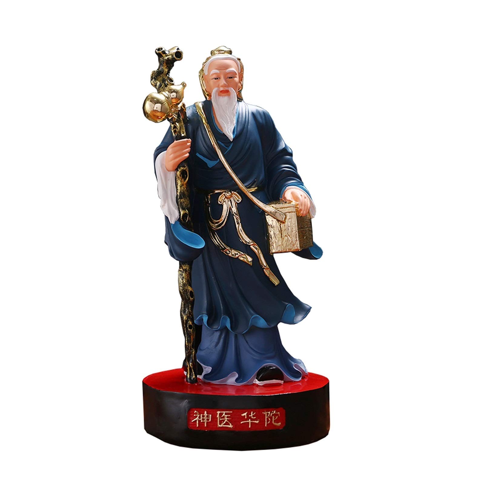 15-inch Lucky Buddha Statue - Chinese Feng Shui Decor, Genius Doctor Hua Tuo Figurine for Home, Living Room & Office - Perfect Gift for Meditation, Prayer & Positive Energy