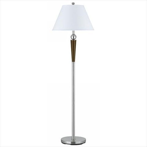 100W Metal Floor Lamp with Push-Through Switch, Brushed Steel Finish - Perfect for Living Room, Bedroom, or Office Lighting