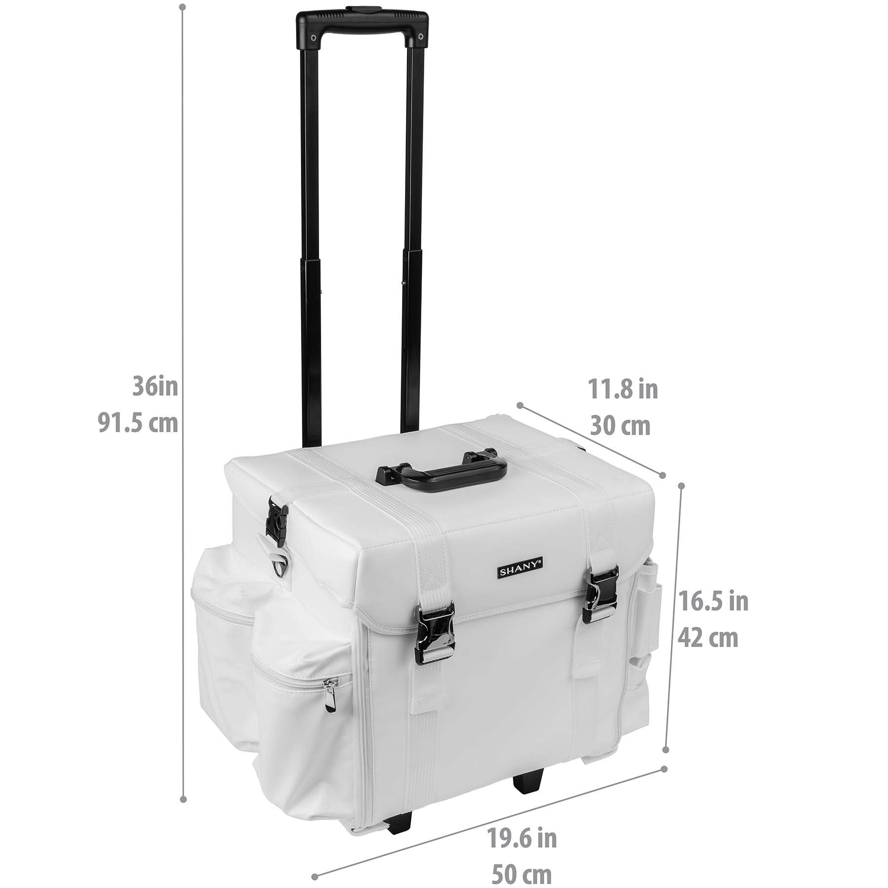 SHANY Professional Rolling Makeup Case with Mesh Organizer Bags - Portable Cosmetic Trolley for Travel & Salon Use - Perfect for Makeup Artists, Beauty Professionals & On-the-Go Stylists