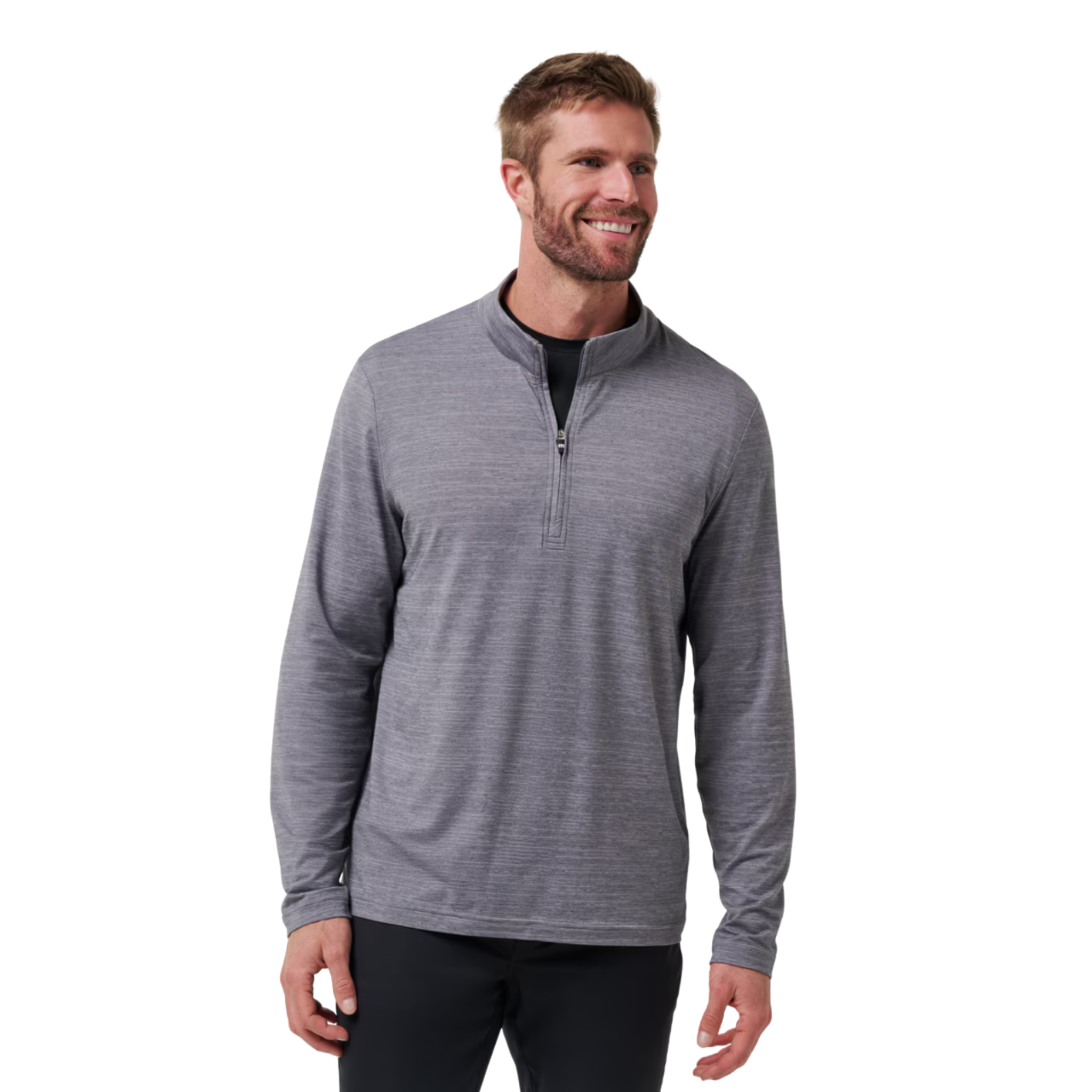 TravisMathew Men's The Heater Quarter Zip Long Sleeve Polo Shirt - Comfortable Golf & Casual Wear for Work & Outdoor Activities