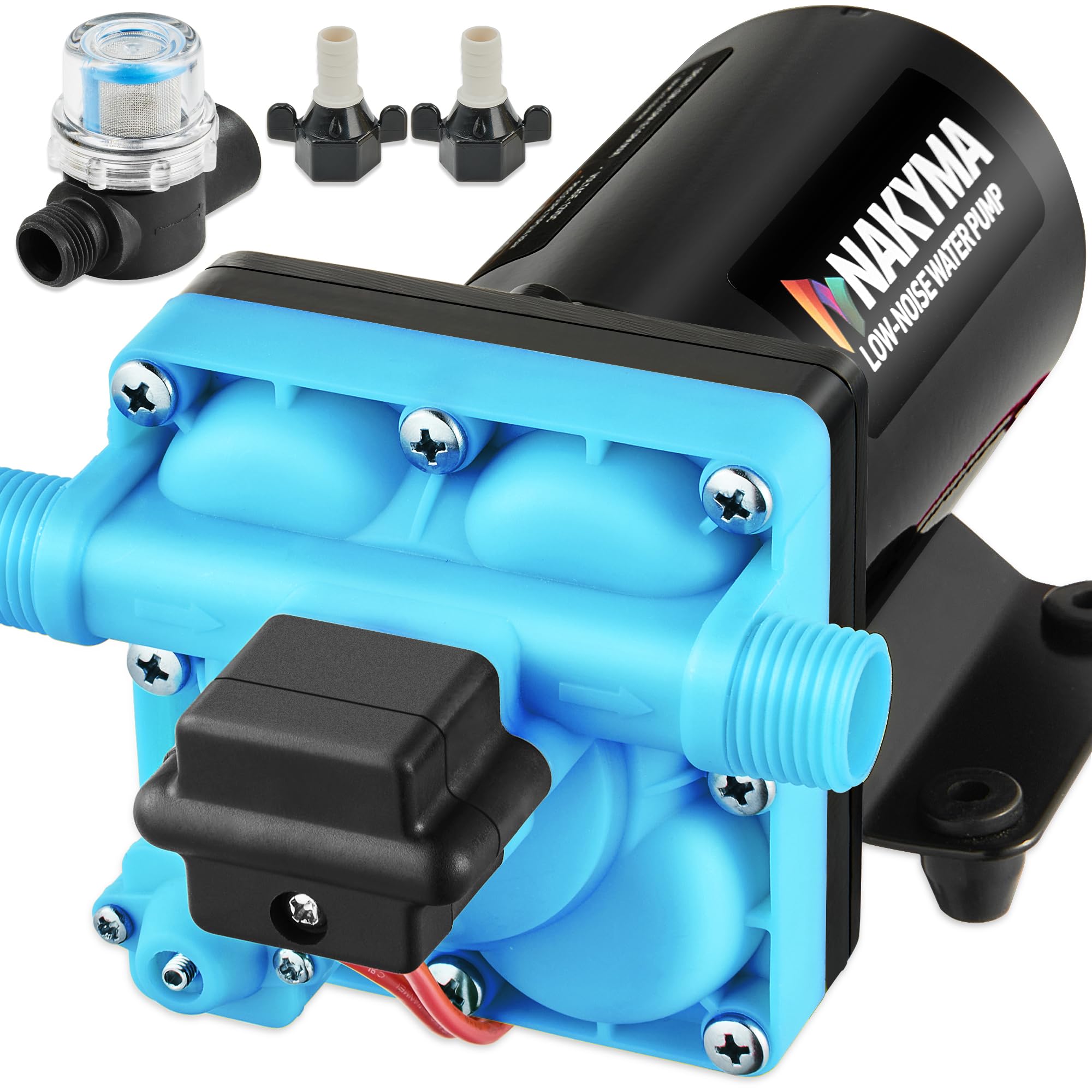 12V RV Water Pump 6.0 GPM 70 PSI High Pressure with Auto Switch - Fresh Water Pump for RV, Marine, Camping, Yacht & Garden Irrigation - Perfect for Off-Grid Living & Outdoor Adventures