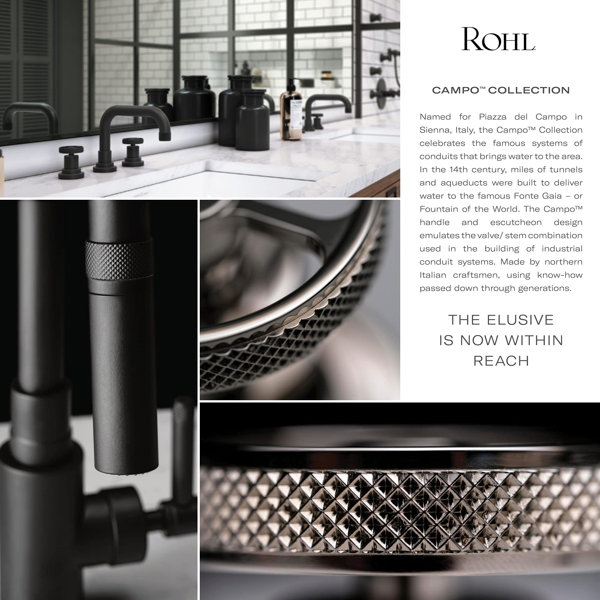 ROHL A1481IWMB Matte Black Bathroom Faucet - Modern Matte Black Finish, Durable & Stylish Bath Accessory for Sink, Vanity, and Powder Room