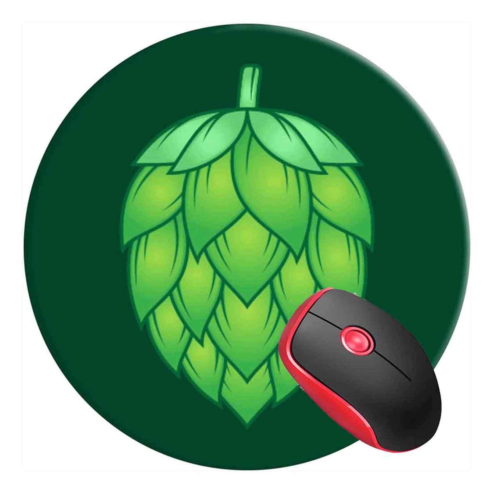 Round Gaming Mouse Pad with Non-Slip Rubber Base - Cute Mouse Mat for PC, Laptop, Office & Home - Perfect for Gamers, Beer Brewing Enthusiasts & Workspace Decor
