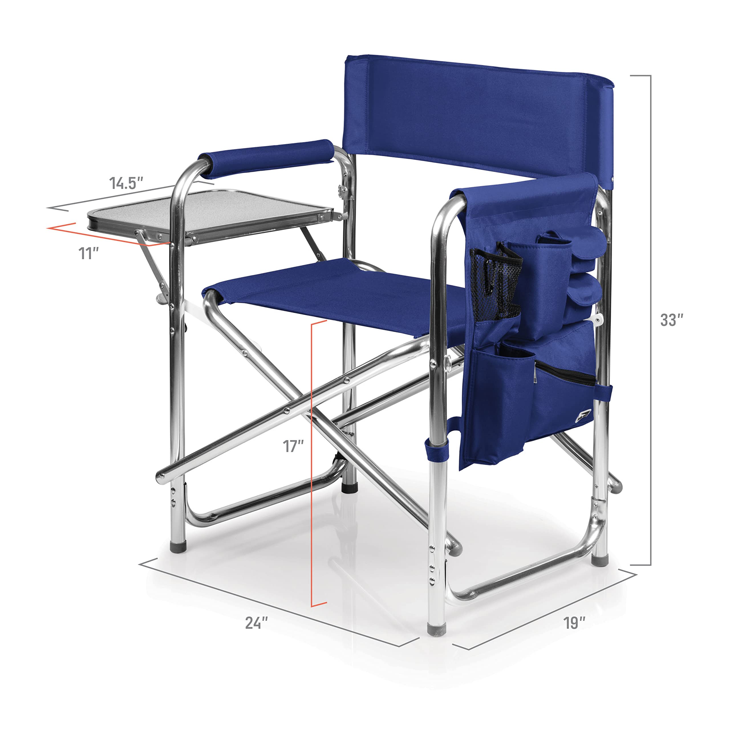 PICNIC TIME NHL Toronto Maple Leafs Folding Sports Chair with Side Table - Portable Camping Chair for Adults - Perfect for Beach, Tailgating, and Outdoor Events