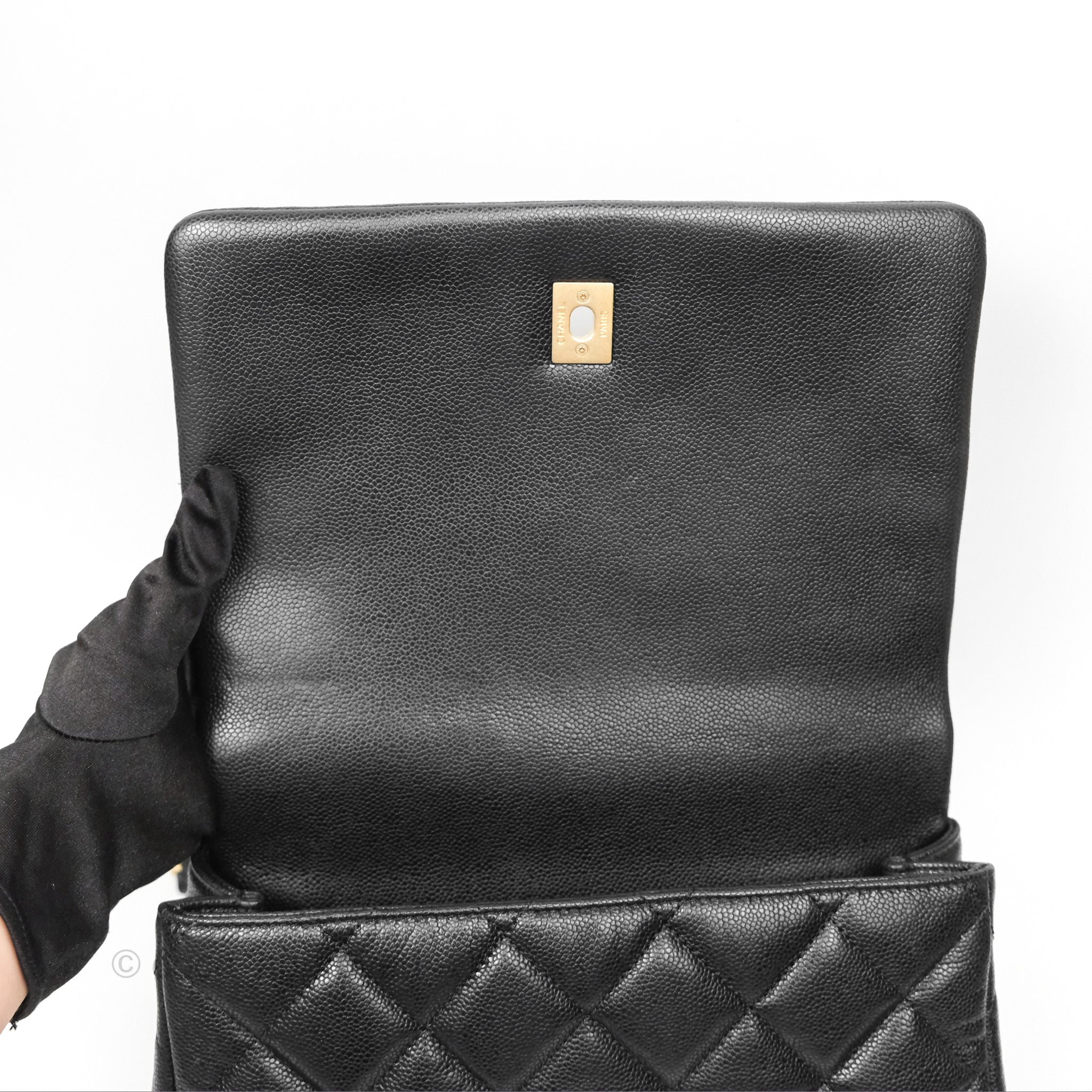 Chanel Chain Around Flap Bag Black Caviar Leather with Aged Gold Hardware - Luxury Crossbody Bag for Women, Perfect for Evening Parties & Special Occasions