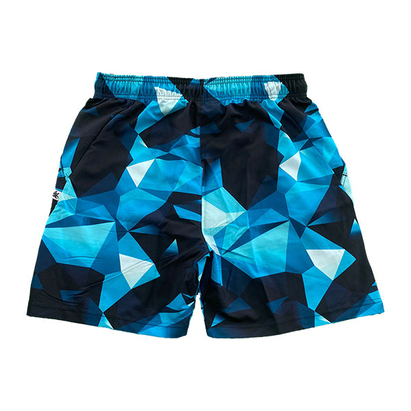 Turquoise Diamond Geo Print Boys' Shorts - Trendy Kids' Summer Casual Wear for Playdates & Outdoor Activities