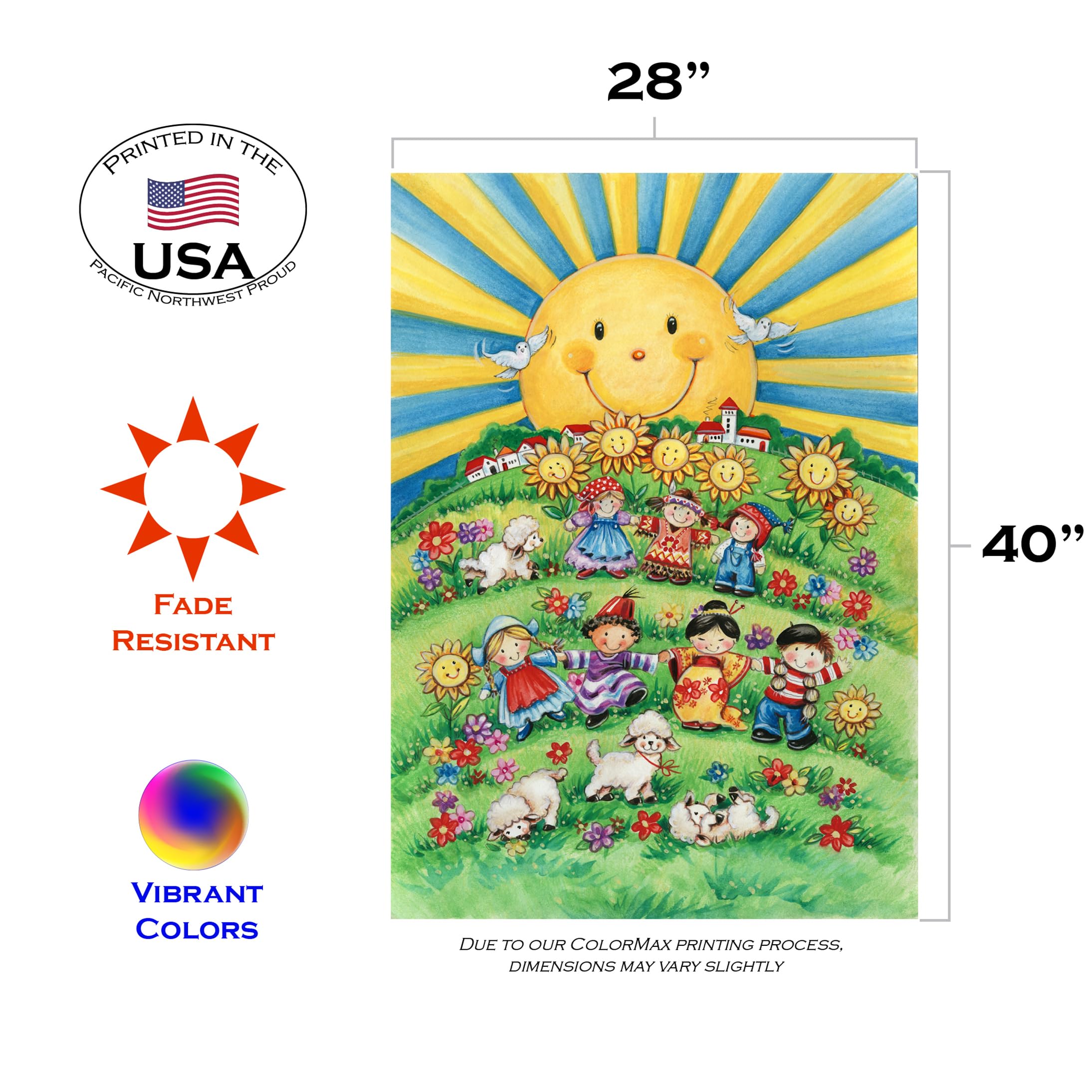 Toland Home Garden 1010801 Double Sided Spring Garden Flag - 28x40 Inch Outdoor Decorative Sunshine Flag for Yard, House & Patio - Perfect for Seasonal Decor, Easter Celebrations & Welcoming Spring