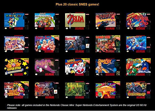 Nintendo Classic Mini: Super NES Entertainment System - Retro Gaming Console with 21 Pre-Loaded Games - Perfect for Home Entertainment & Nostalgic Gaming [Nintendo DS]