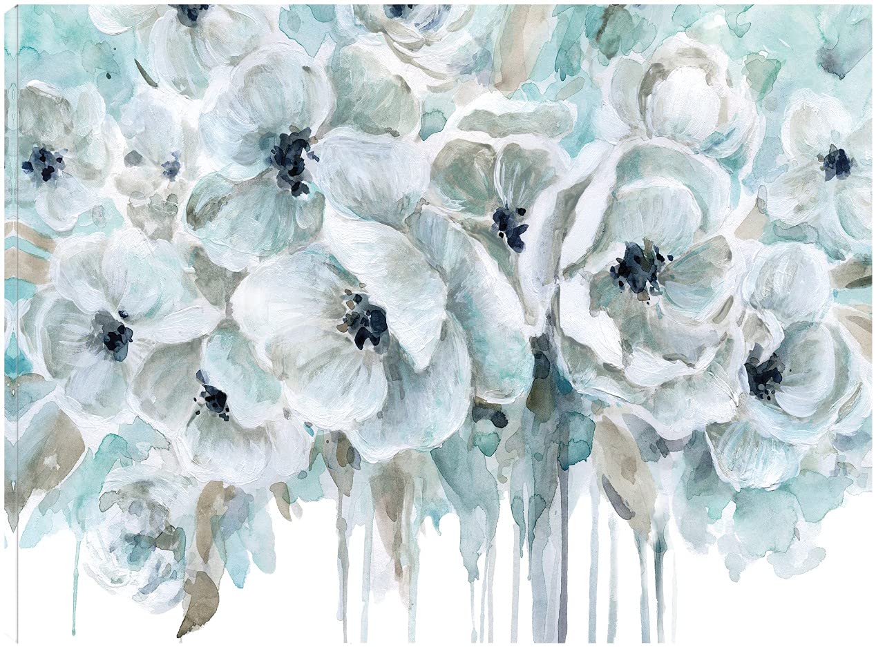 Teal Harmony II Abstract Canvas Wall Art - 32x24 Inches Framed Ready to Hang Painting by Carol Robinson - Modern Home Decor for Living Room, Bedroom, Office & Dining Area | Perfect for Coastal, Boho & Contemporary Interiors