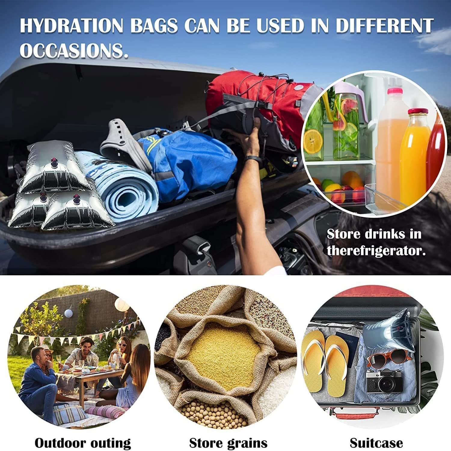 Foldable 10L Water Storage Bag with Faucet - Portable Emergency Water Tank for Hiking, Camping & Outdoor Adventures - Ideal for Disaster Preparedness, Travel & Survival Kits