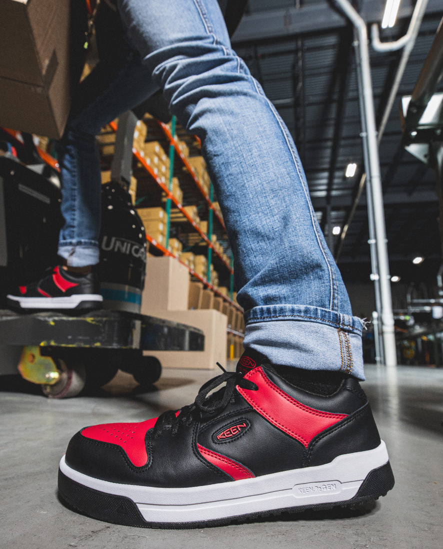 Men's Overton Carbon Toe Work Shoes - Salsa/Black - Durable Safety Footwear for Construction & Industrial Work