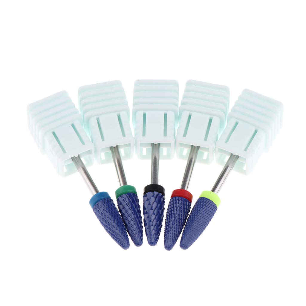 5 Pack Ceramic Nail Drill Bits for Electric Nail File - Professional Polishing & Grinding Heads for Manicure, Pedicure & Nail Art - Perfect for Salon & Home Use