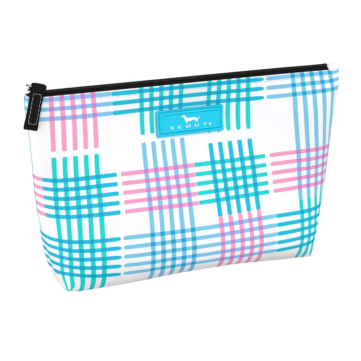 Waterproof SCOUT Twiggy Makeup Bag - Slim Travel Cosmetic Pouch with Secure Zipper, Easy to Clean & Compact for Travel | Perfect for Gym, Beach & Daily Essentials Organization