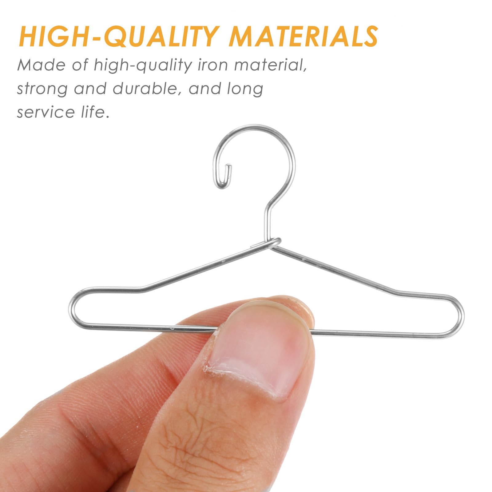 20 Pcs Metal Doll Clothes Hangers - 65mm Silver Mini Hangers for Doll Wardrobe, Dresses & Outfits | Perfect for Barbie, American Girl & 18