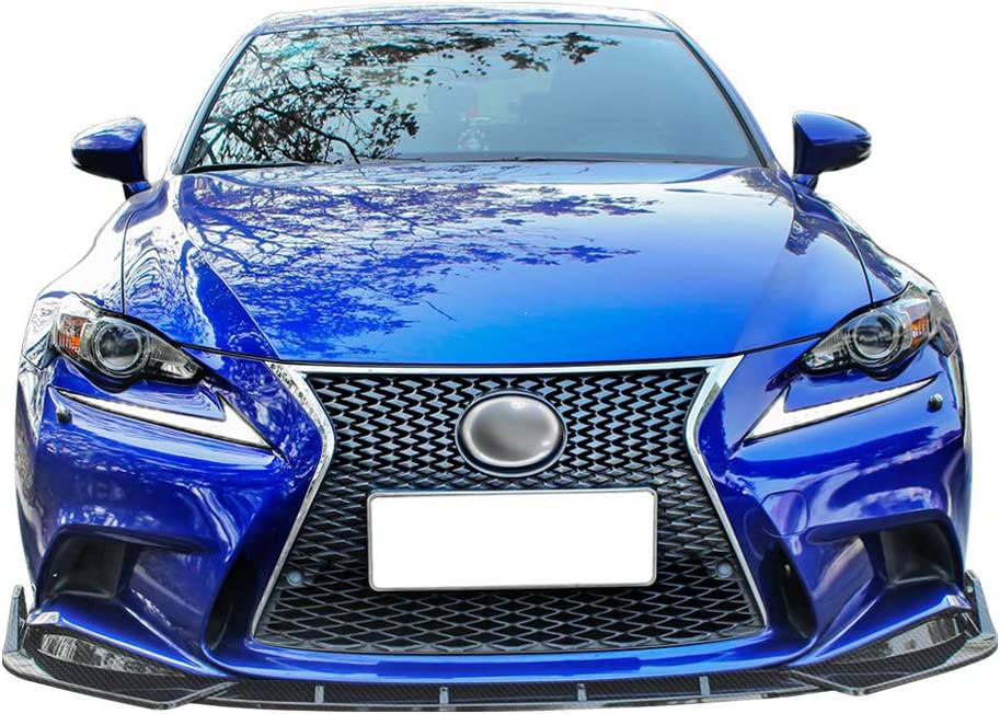 2014-2016 Lexus IS200T IS250 IS350 F Sport IK Style Front Bumper Lip Spoiler - 3PCs Polyurethane Splitter Kit for Enhanced Aerodynamics & Sporty Look - Perfect for Street Racing & Car Shows