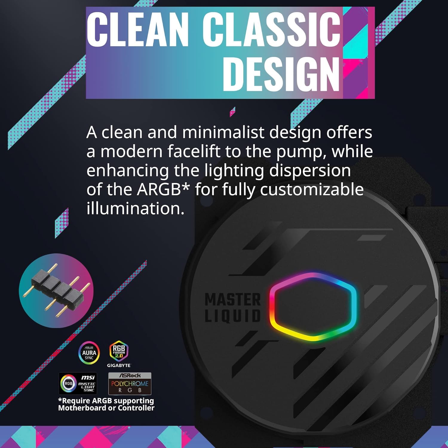 Cooler Master MasterLiquid 360L Core ARGB CPU Liquid Cooler - High Performance Dual Chamber Gen S Pump, Premium Radiator & 120mm ARGB Fans, Compatible with LGA 1700 & AM5 Sockets - Black - Perfect for Gaming PCs, Workstations & Overclocking Systems