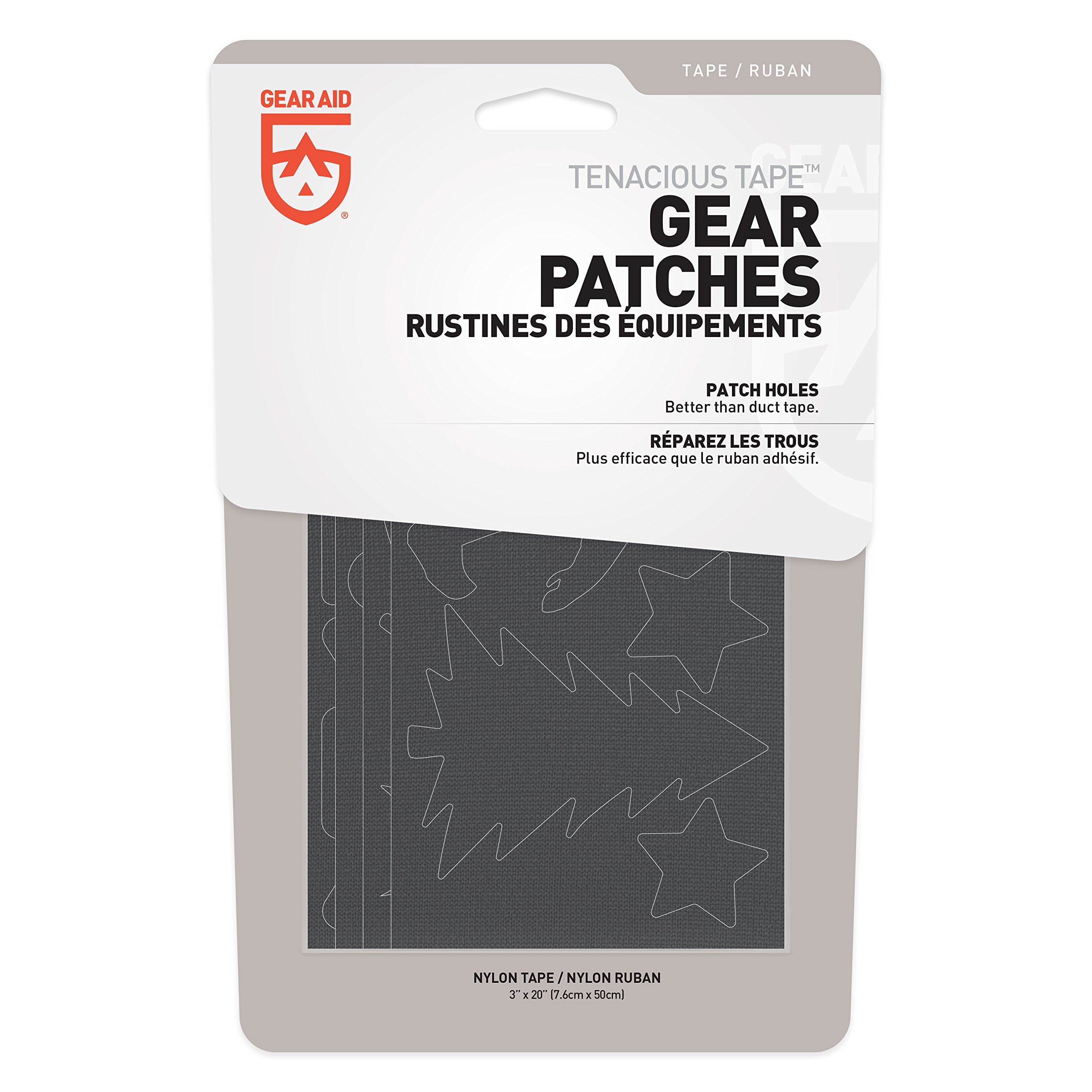 GEAR AID Tenacious Tape Gear Patches - Durable Fabric Repair Tape for Jackets, Tents & Outdoor Gear - Waterproof & Washable for Long-Lasting Repairs
